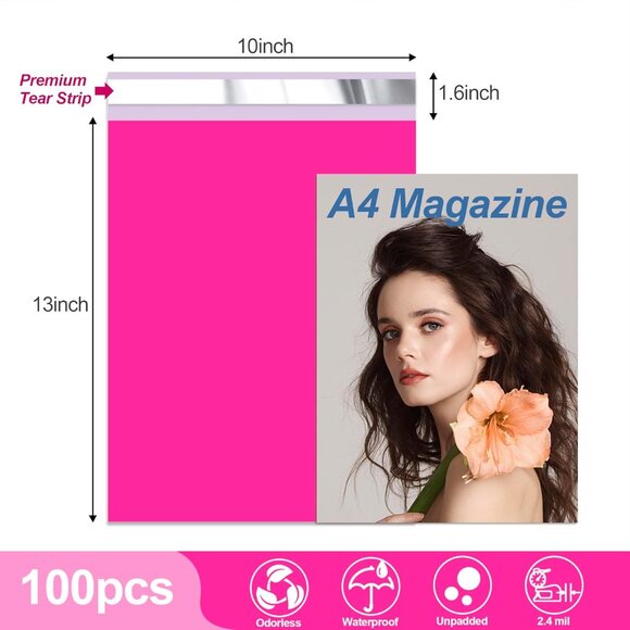 🔥 (25) 10x13" THANK YOU Poly Mailers Hot Pink Shipping Envelope Bags - Picture 6 of 8